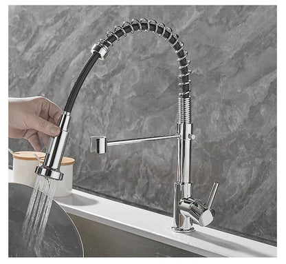 BowLift | DualFlow Kitchen Faucet - Luxurious Double Bronze Kitchen Faucet