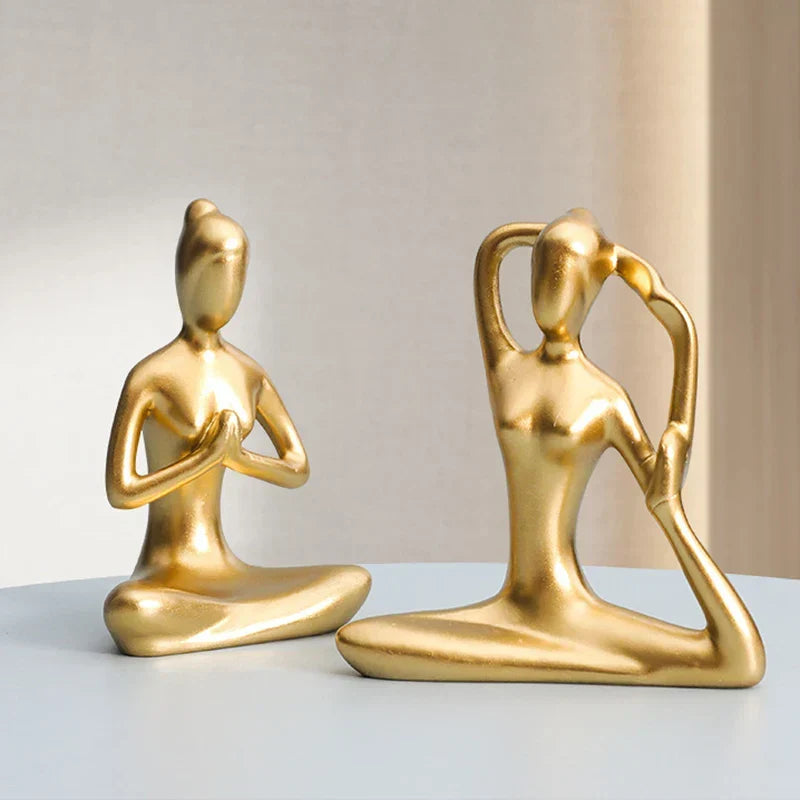 Skanto Interior Home Decorative Figures Desk TV Torsion Decoration Living Room Sculpture Resin Statues Home Decor Yoga Girl Crafts