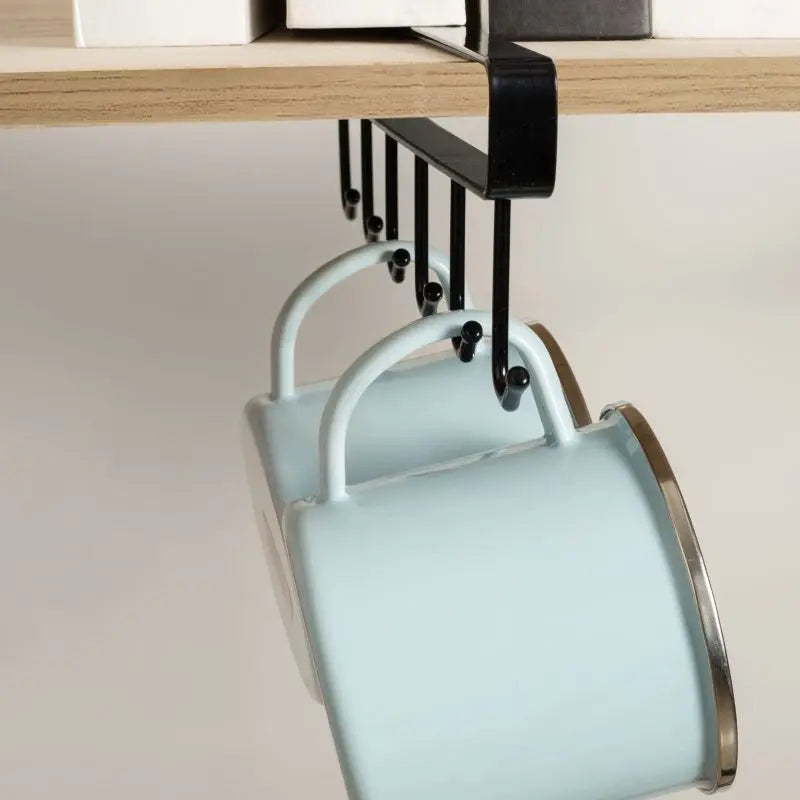 Skanto | Black Kitchen Hook - No Marks or Nails, for Pot, Spatula & Utensil Storage - Kitchen Utensil Holder Shelf