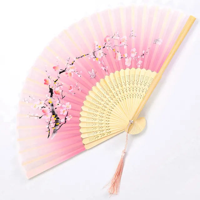 Traditional Japanese Style Floral Hand Fan | Skanto