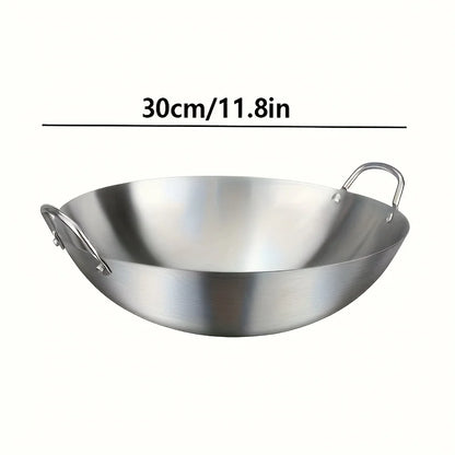 ChefMaster – Large Stainless Steel Wok with Double Handle Skanto