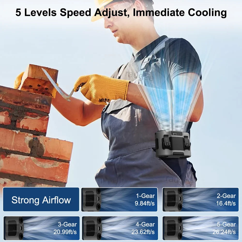 BowLift | Portable Waist Clip Fan with Dual Air Outlets & 20,000mAh Battery – BreezeMate