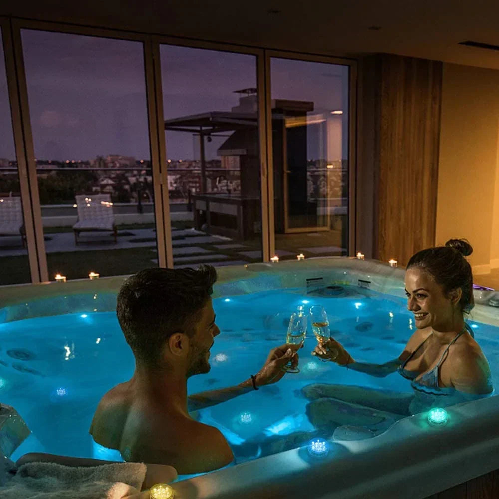 Underwater pool lighting with 10 LEDs