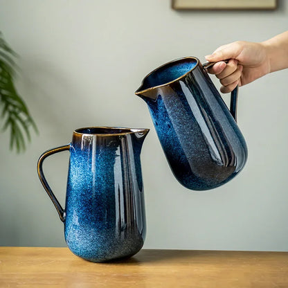 Laguna Kiln Blue Ceramic Pitcher Bowlift