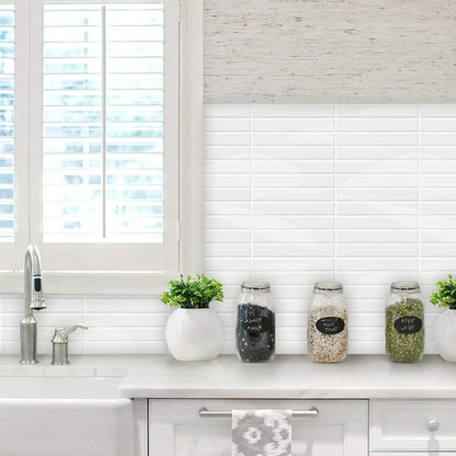 Skanto | Self-Adhesive 3D DIY Kit Kat Tiles in Glossy White