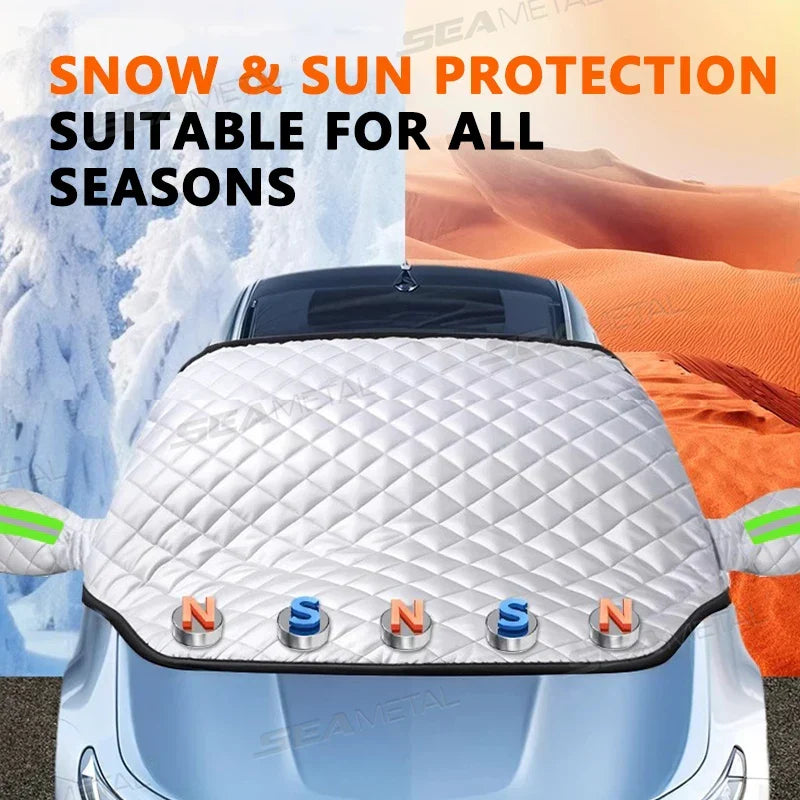 BowLift | FrostGuard Pro | 5-Layer Windshield Cover | Magnetic & Windproof | Complete Ice Protection