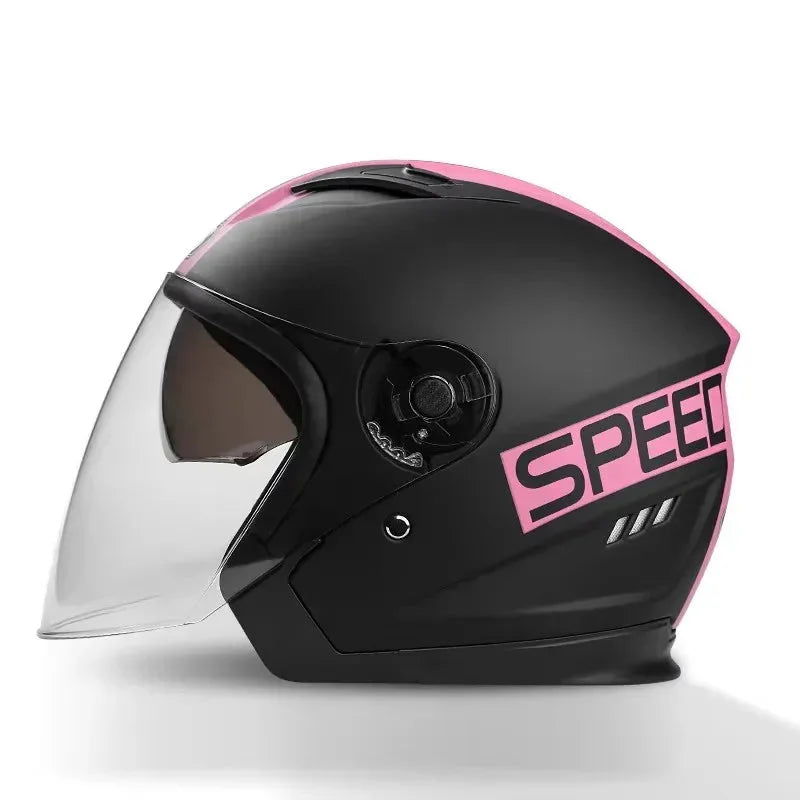 Skanto | Retro 3/4 Open-Face Motorcycle Helmet with Dual Visor – AeroRide