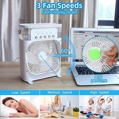 Portae 3-in-1 Air Cooler with Fan, Air Conditioner, and Humidifier – energy-efficient, 7-color LED lighting