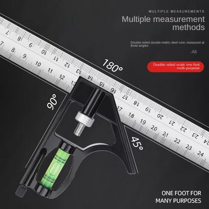 Skanto | 12-inch Adjustable Stainless Steel Precision Angle Measuring Tool