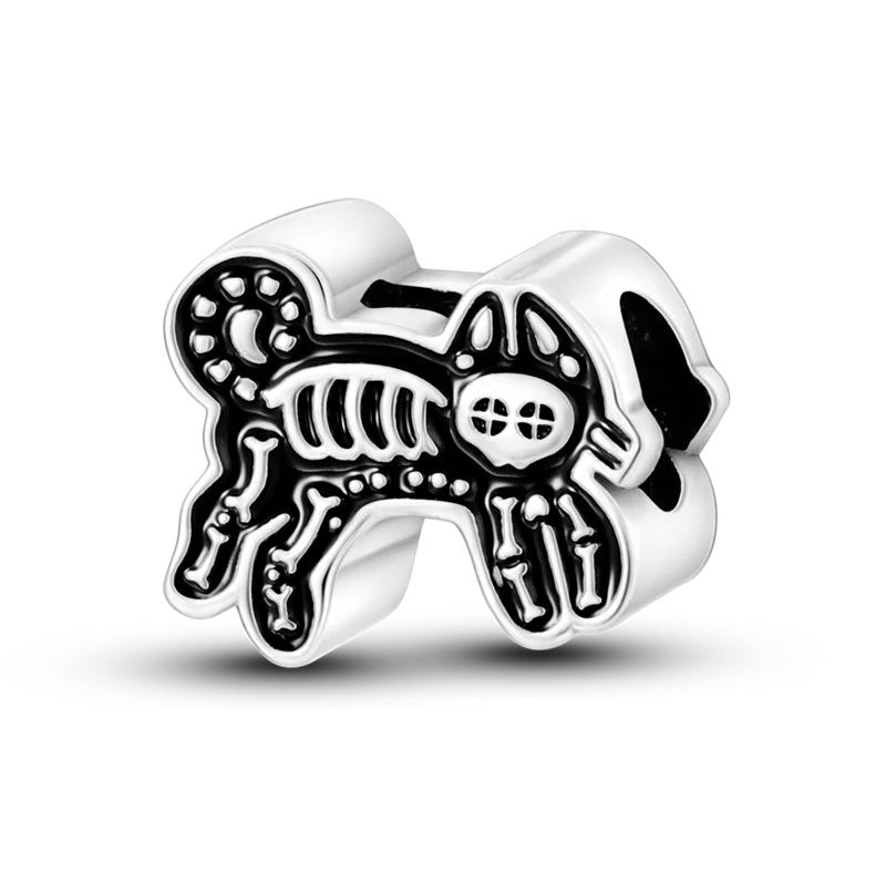 Skanto | 925 Silver Golden Leopard Charm Beads Colorful Chameleon Rhinoceros Lion Scarab Cat Pendant Compatible with Original Pandora Bracelet Jewelry