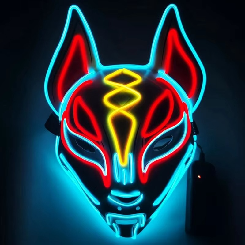 BowLift | Luminous LED Full Face Fox Mask for Halloween & Cosplay