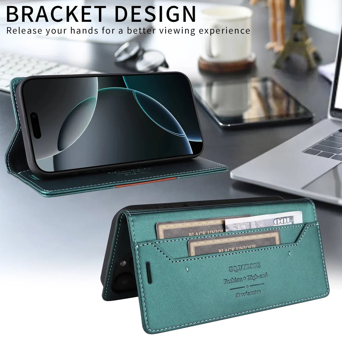 Sandsberg | RFID Leather iPhone 16/15 Magnetic Flip Wallet Case