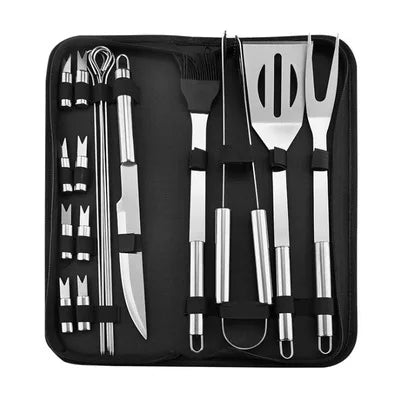 Skanto | Stainless Steel BBQ Tool Set - Outdoor Grill Combination with Portable Storage Bag, Oven and Baking Tools