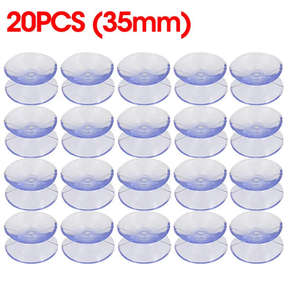 Skanto | 5/20PCS Double-Sided Plastic Suction Cups - Non-Slip Clear Vacuum Suction Cups for Glass, Car Windows, Tabletops, DIY Soap Holder