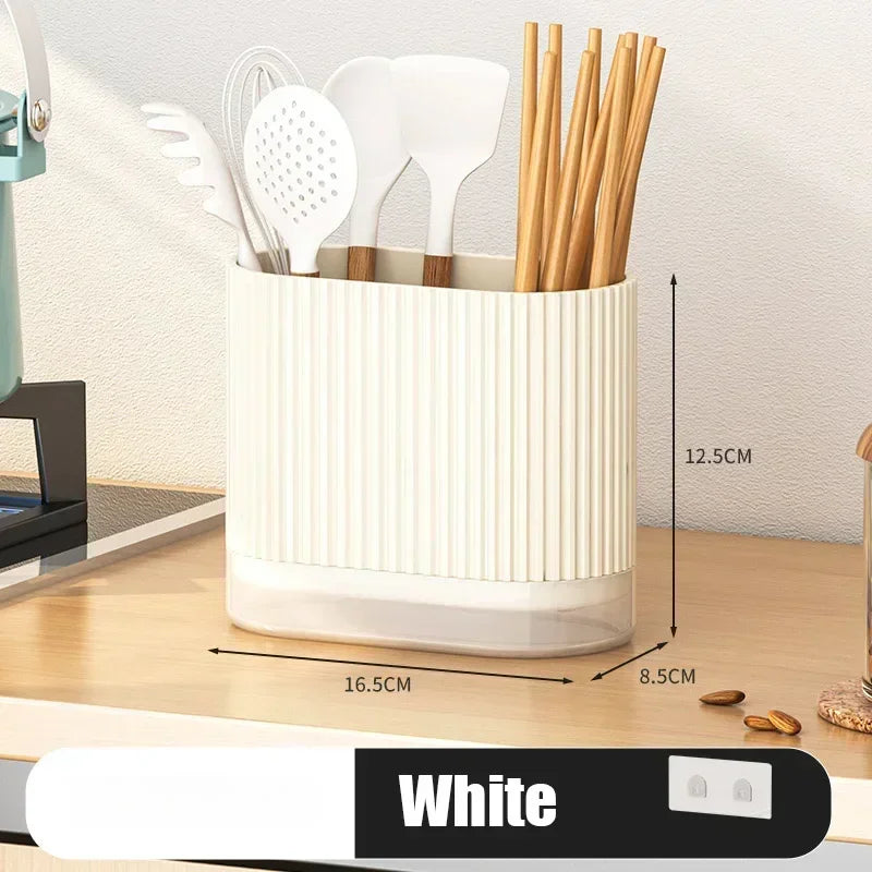 BowLift | Cutlery Organizer Duo | Wall-Mountable Cutlery Holder | No Drilling | Draining Function | 16.5 × 8.5 × 12.5 cm