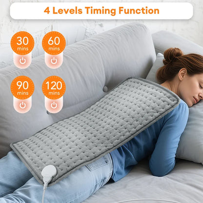 Skanto Skanto | ThermaEase Electric Heating Pad | 9 Temperature Levels & 4 Timer Modes | 30x60 cm | Washable & Fast Heating | For Back, Stomach & Legs