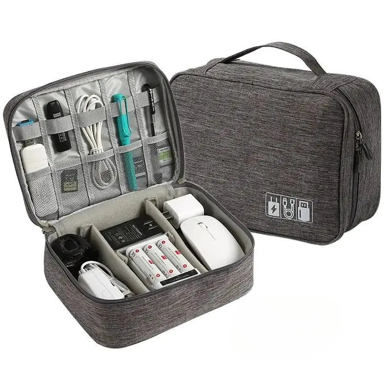 Skanto | ORGAZIP Tech Organizer | Large Cable Bag for Travel | Waterproof & Multifunctional | For Power Banks, Cables & Accessories