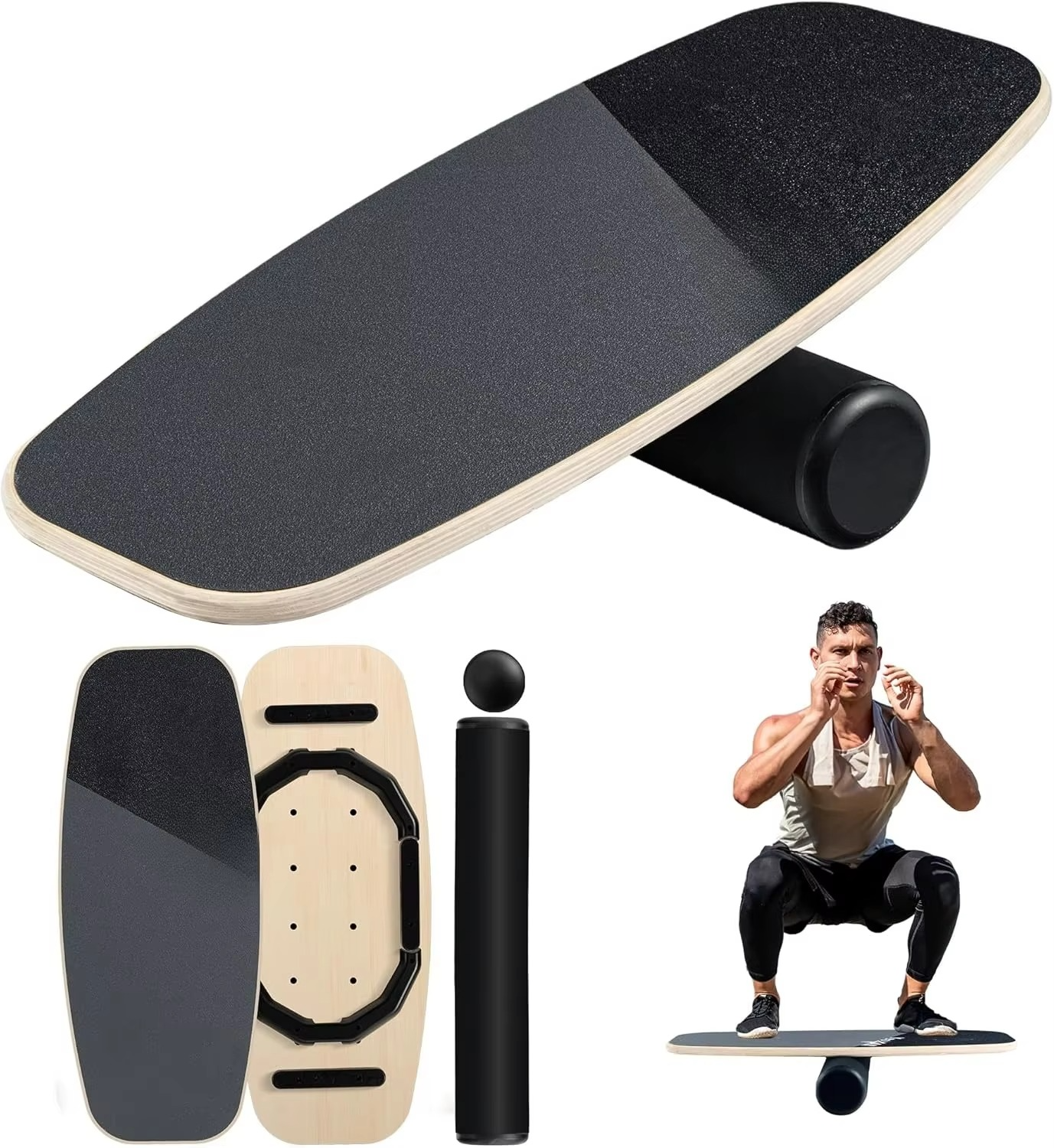 Skanto Skanto | 2-in-1 Balance Board Set with Roller & Ball – 9 Adjustable Modes Surf & Wobble Trainer