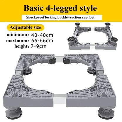 Skanto | Stabilova Adjustable Roller Stand for Washing Machine & Refrigerator | With 4 Double Wheels & Shock Absorption | Height Adjustable & Load-Bearing