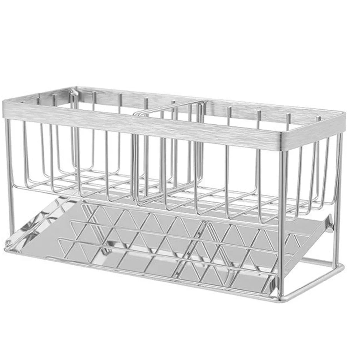 BowLift | SteelNest | Sink organizer made of stainless steel | Sponge & soap holder with drip tray | 21×8.2×10 cm