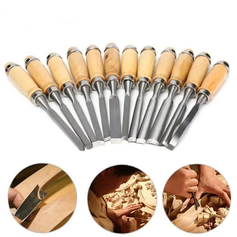 Skanto | 12-Piece Wood Carving Knife and Chisel Set for Detailed Woodworking