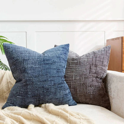 Skanto | Chenille Throw Pillow Cover Bamboo Texture Solid Color