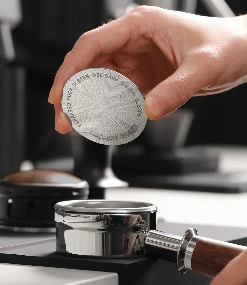 MHW-3BOMBER 51/53/58.5mm Espresso Puck Screen Double-Layer Metal Coffee Reusable Filter