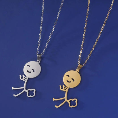 Skanto | Cute Punk Funny Middle Finger Stickman Necklace