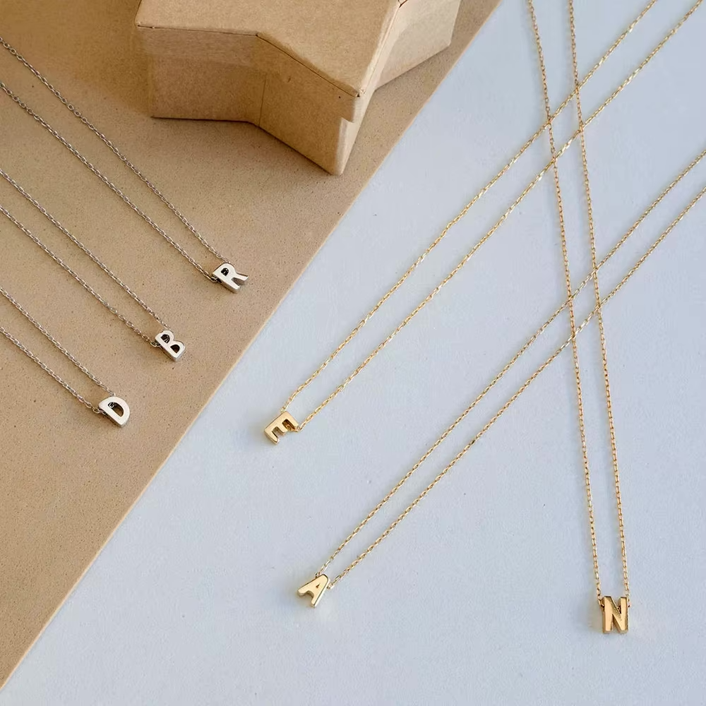 Kalsten | Dainty Minimal Letter Initial Necklace