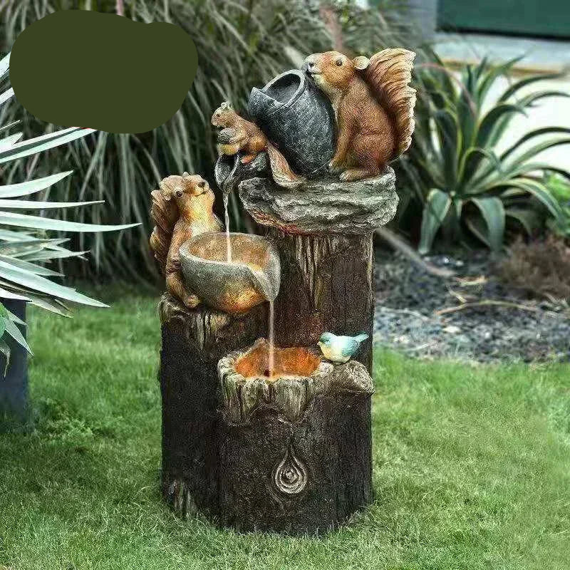 Skanto | Lunaverde Solar Deco Duck & Squirrel | Garden Figurine with LED Light | Weather-Resistant Resin | For Patio & Balcony