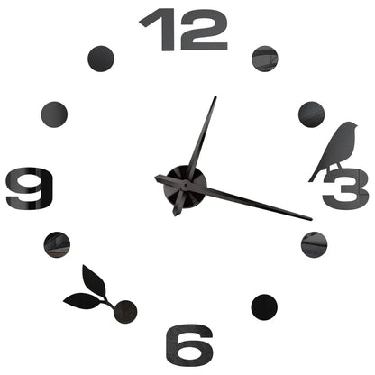 Big Wall Clock DIY 3D Self Adhesive Mirrored Acrylic Wall Clock For Kitchen Dining Room Living Room Creative Home Decor | Bowlift