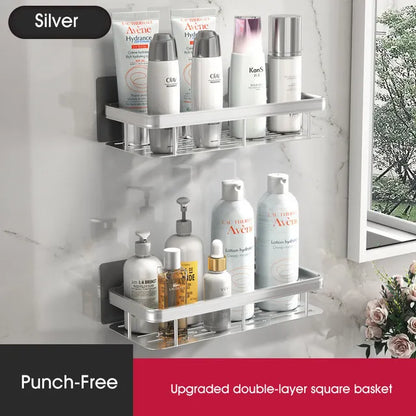 BowLift | Stylish & Practical No-Drill Shower Corner Shelf – Space-Saving Bathroom Storage Rack