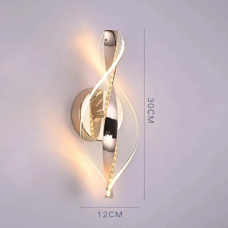Skanto | NordGlow LED Wall Lamp | Modern Acrylic & Metal Design | 3-Color Light | Creative Interior Lighting for Living Room & Bedroom