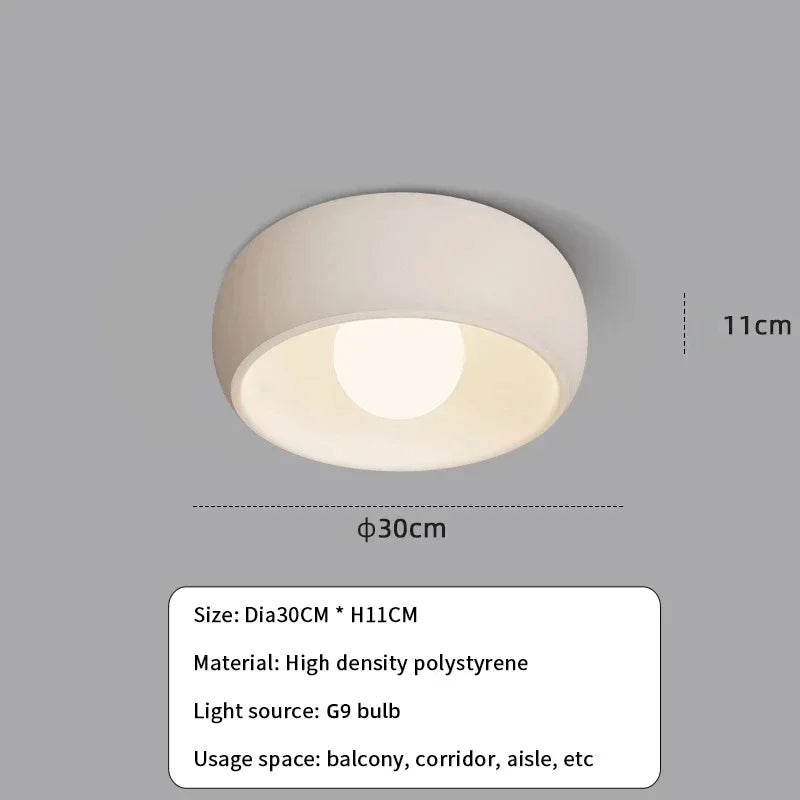 Skanto | Japanese Wabi-Sabi Round LED Ceiling Lamp