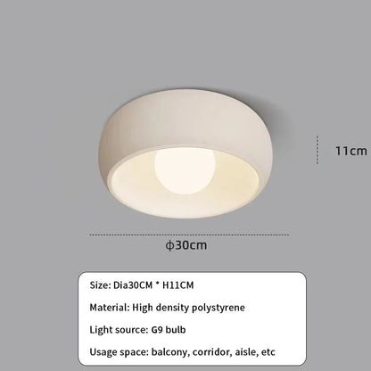 Skanto | Japanese Wabi-Sabi Round LED Ceiling Lamp