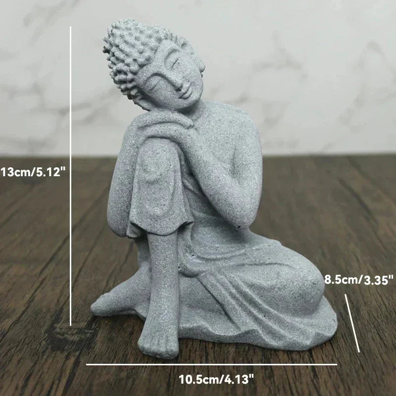 Skanto Skanto | Small Buddha Stone Statue Buddhist Monk Tibetan Buddhism Figures Zen Garden Ornament Meditation Home Aquarium Decoration