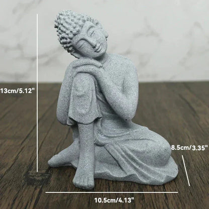 Skanto Skanto | Small Buddha Stone Statue Buddhist Monk Tibetan Buddhism Figures Zen Garden Ornament Meditation Home Aquarium Decoration