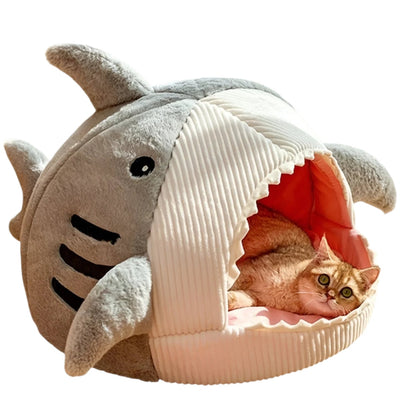 BowLift | SoftBloom Shark Cat Bed – Cozy Hideaway for Indoor
