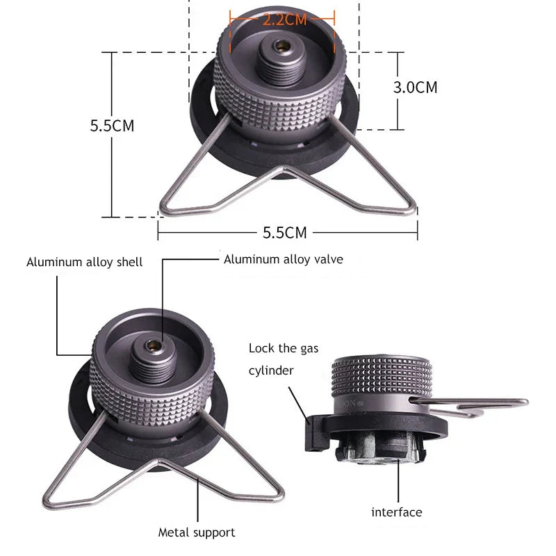 Skanto | Butane Canister Adapter with Holder: For Lindal Valve Output - 2024 Bottle Connection Thread Type