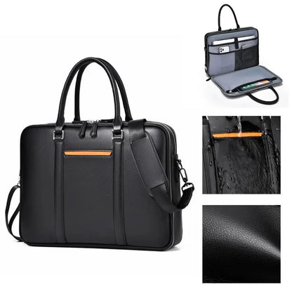 BowLift | Manhattan Leather Business Laptop Briefcase Crossbody Handbag