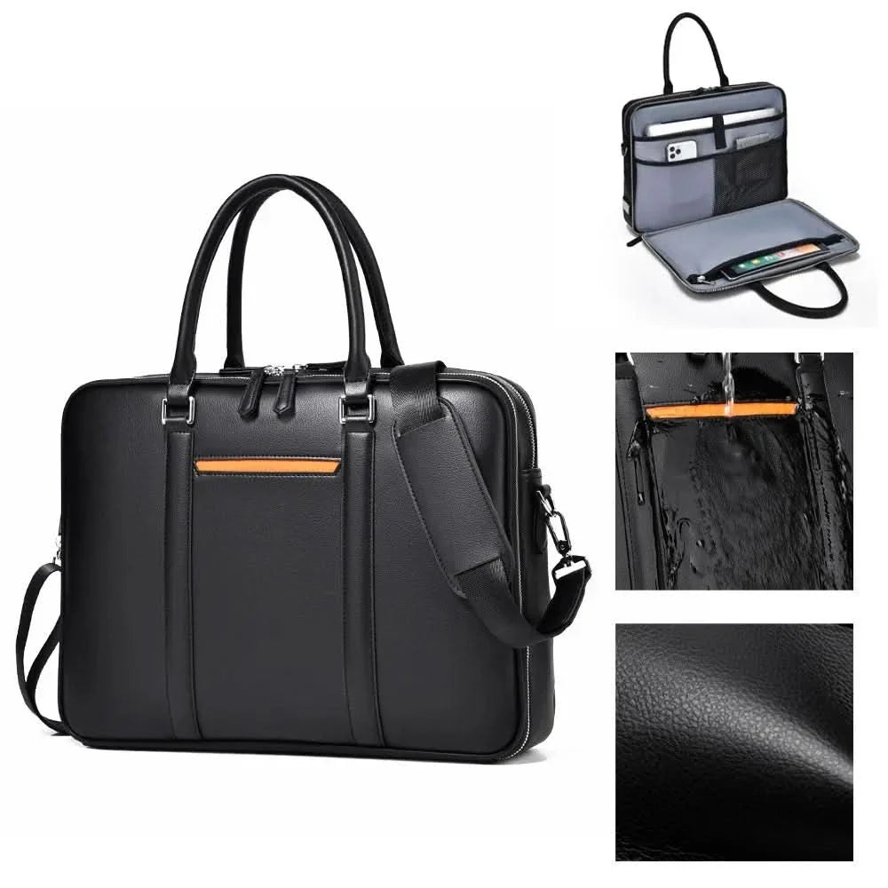 Skanto | Manhattan Leather Business Laptop Document Crossbody Handbag