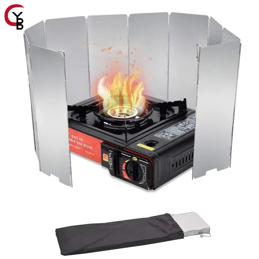 Brehn | WindShieldX Camping Windscreen | Foldable & Ultralight | Stainless Steel | For gas stoves & outdoor stoves