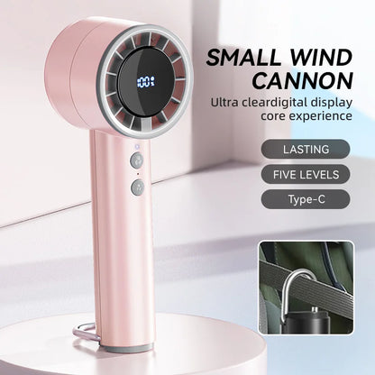 BowLift | Brisano AirCool Mini Hand Fan with Cooling Function | 5 Speeds | LED Display & USB Charging | Quiet & Portable | For Travel, Office & Outdoor