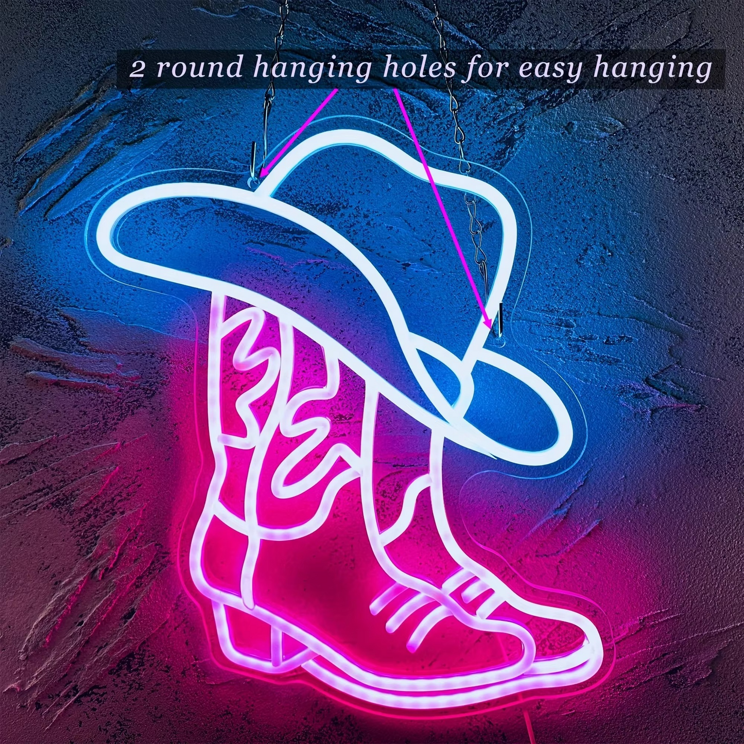 BowLift | USB-Powered Cowboy Boots Neon Sign for Western Decor