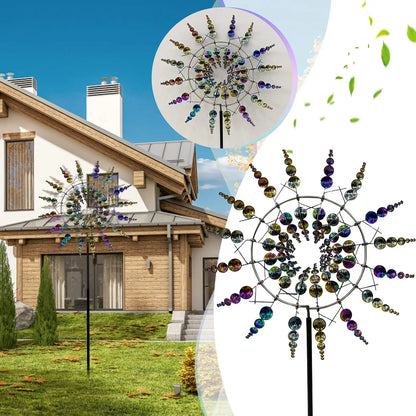 BowLift | Unique Solar-Powered Kinetic Metal Windmill Spinner - Magical Wind Collectors for Patio, Garden, Lawn Outdoor Decoration