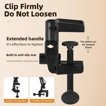 BowLift | LumiFlex LED ring light with flexible arm & phone holder | 3 light colors & USB connection | Perfect for livestream, video & selfie