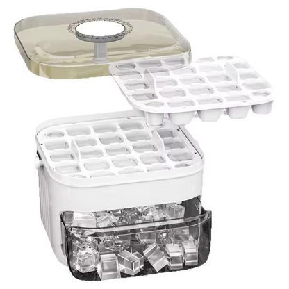 BowLift | Large 50-Cube Ice Tray with Easy-Press Lid for Effortless Release