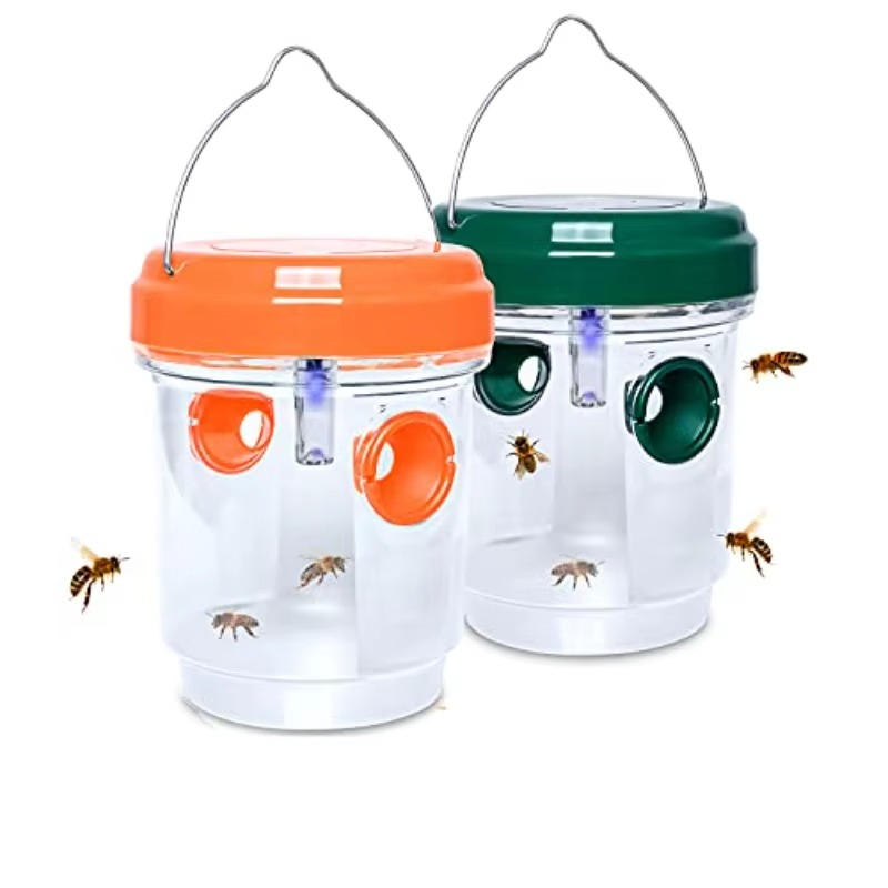 BowLift | Solar-Powered Wasp and Yellow Jacket Trap with UV Light, Reusable Outdoor Insect Catcher