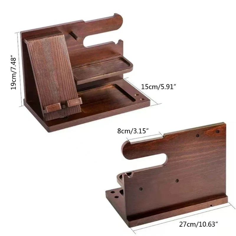 Skanto | Wooden Nightstand Phone Docking Station – Multifunctional Tray for Wallet, Watch & Storage, Ideal for Valentine's Day