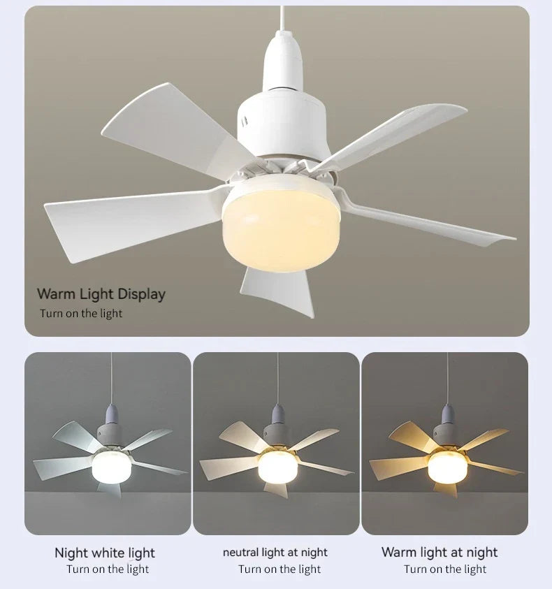 30W E27 Ceiling Fan Light with Remote Control - LED Dimming Function, Intelligent Quiet Fan for Bedroom & Living Room | Karnz